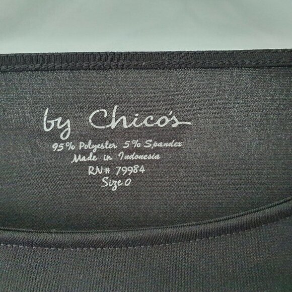 By Chico's Solid Stretch 3/4 Sleeve Blouse Small - Picture 3 of 4